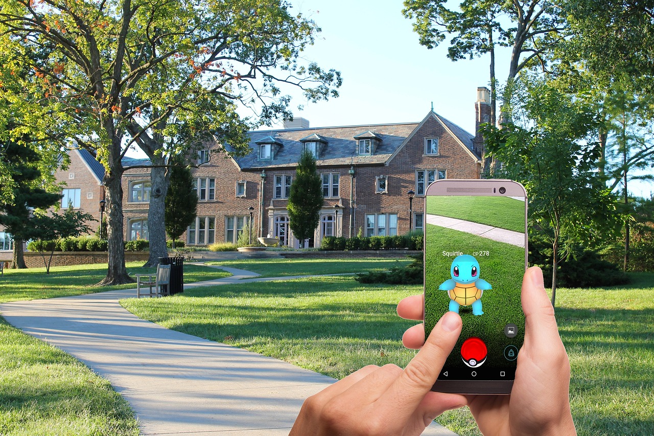 Pokemon on university campus.